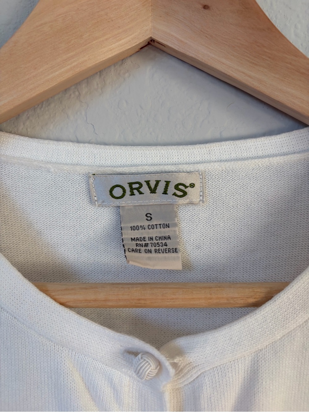 Orvis White Short-Sleeve Knit Button Up Cardigan Woman’s Sz Small 100% Cotton - Picture 3 of 7